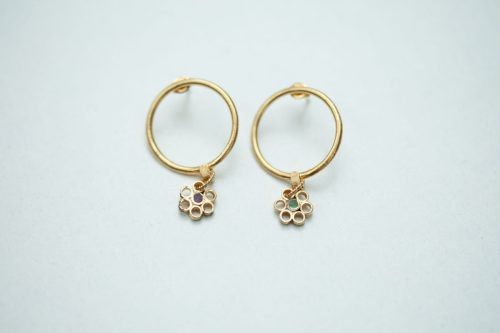 Hoop Earrings With Flowers