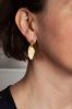 Rustic gold plated L earring