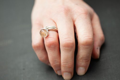 Double Rutile Quartz Ring