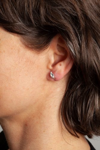 Pure silver earring