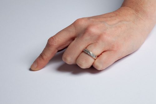 Wedding ring rustic in the middle