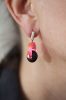 Fekete agate pink fülbevaló